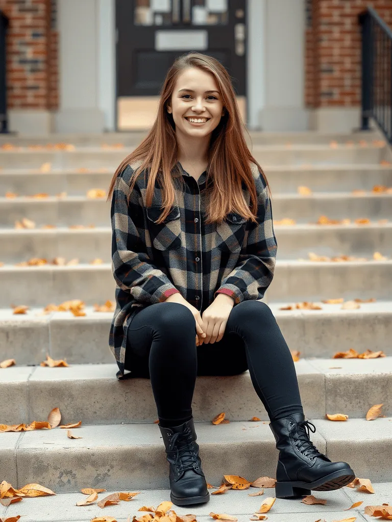 Flannel Shirt and Leggings
