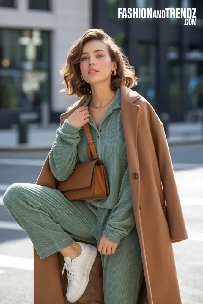 Matching Loungewear with Statement Coat