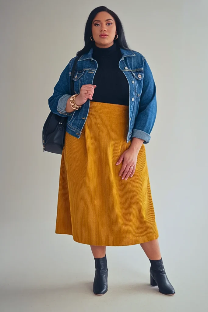 21 Plus Size Autumn Skirt Outfits Curvy Women Will Love