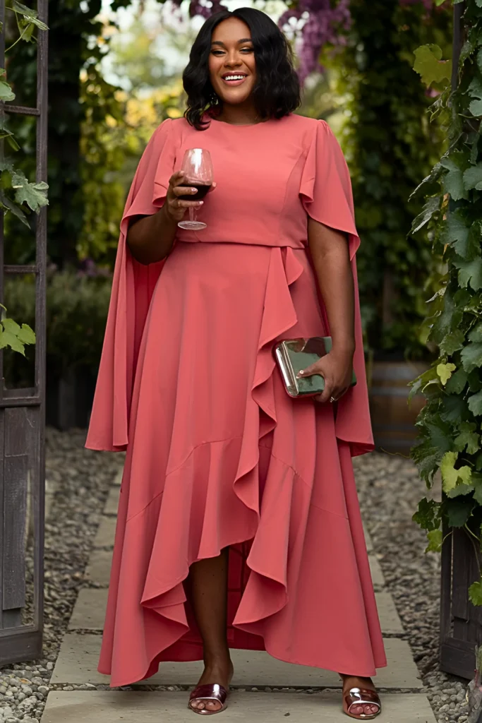 Plus Size Spring Sunset Spring Winery Outfit
