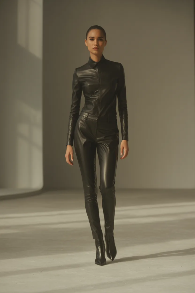 Leather Pants and Ankle Boots