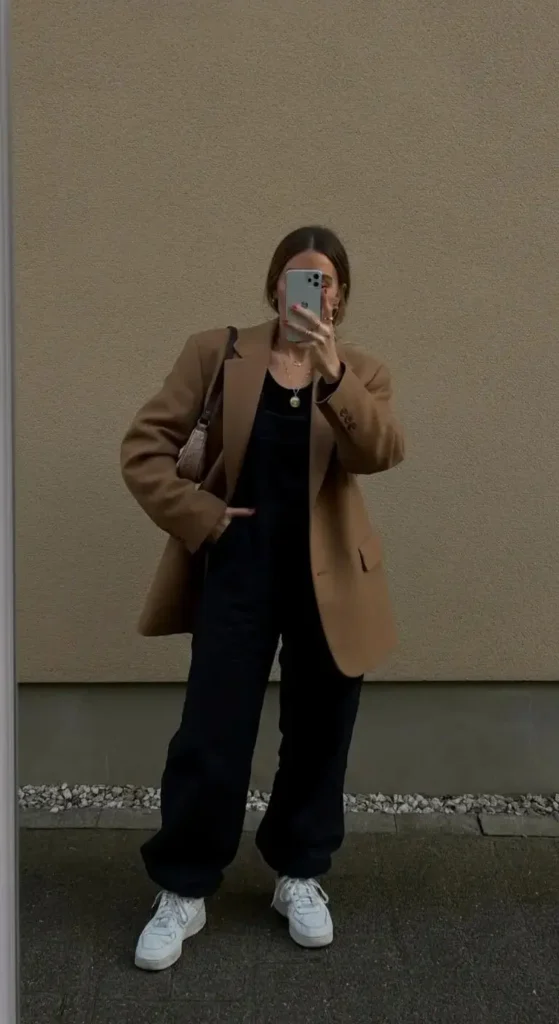 Oversized Blazer with Thermal Jumpsuit