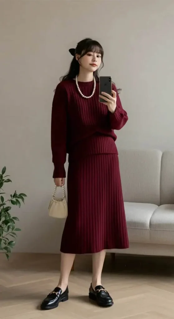 Knit Set with Statement Necklace