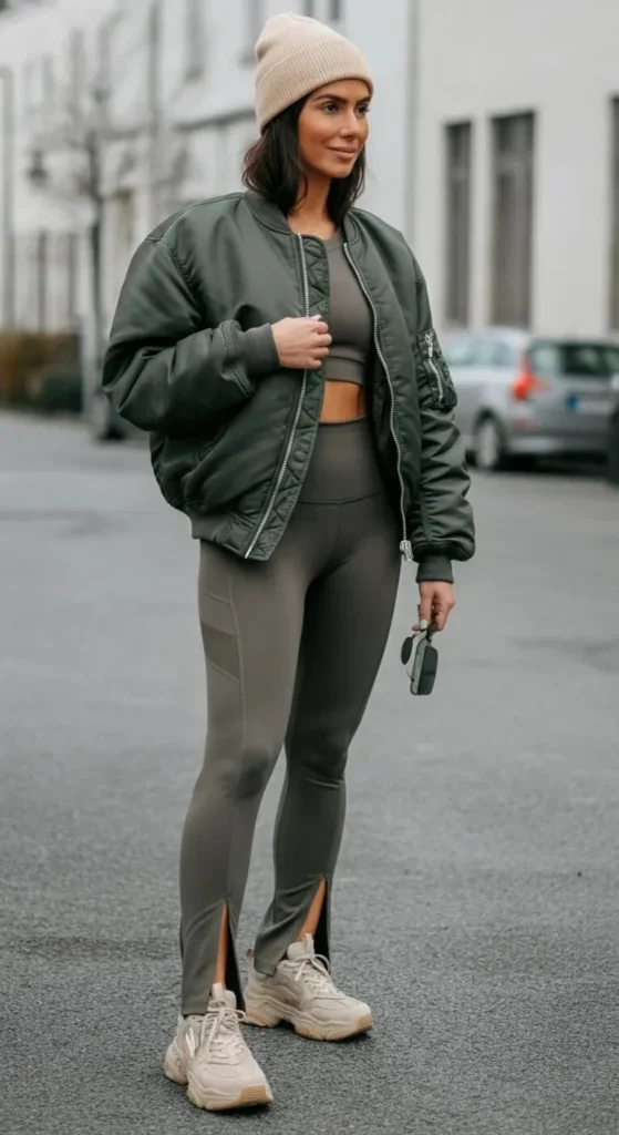 Waterproof Bomber with Split-Hem Leggings