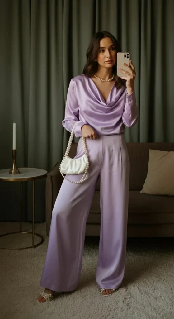 Draped Satin Set