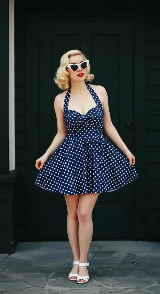 Retro Halter Swimdress