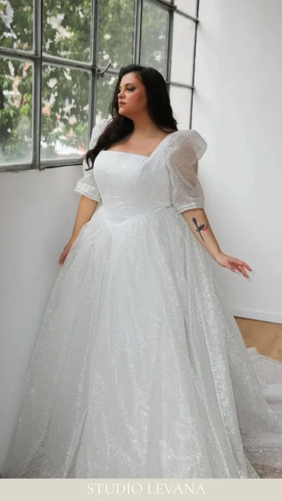 Elegant Off-Shoulder Sparkly Ball Gown