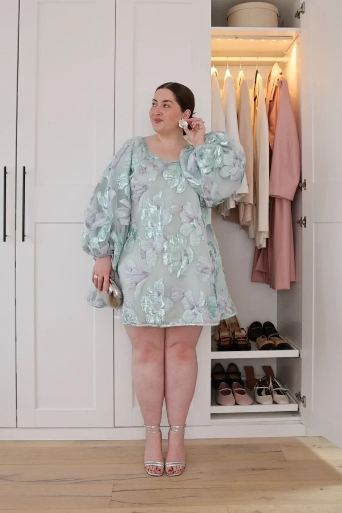 Ethereal Floral Dress with Puffed Sleeves