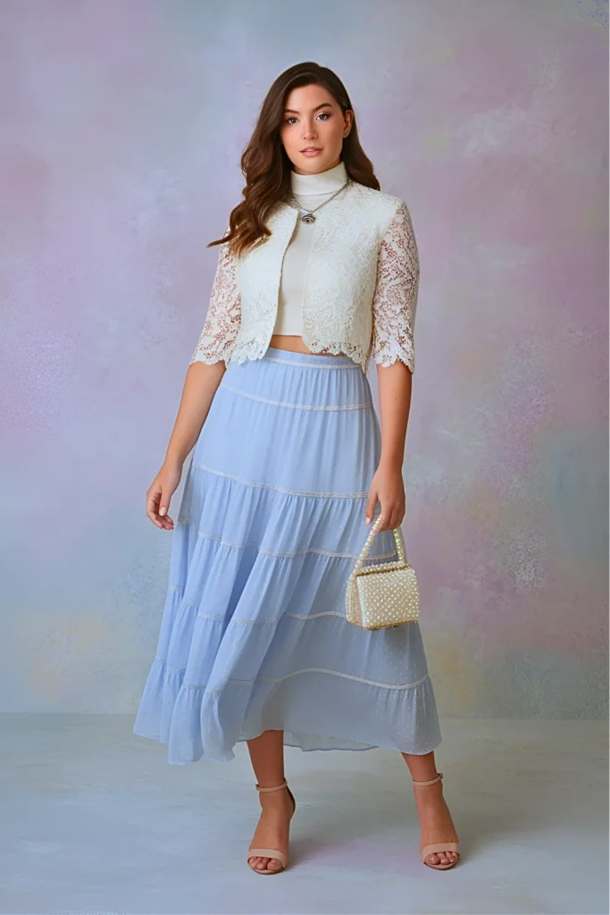 Easter Cropped Bolero & Tiered Skirt Church Outfit
