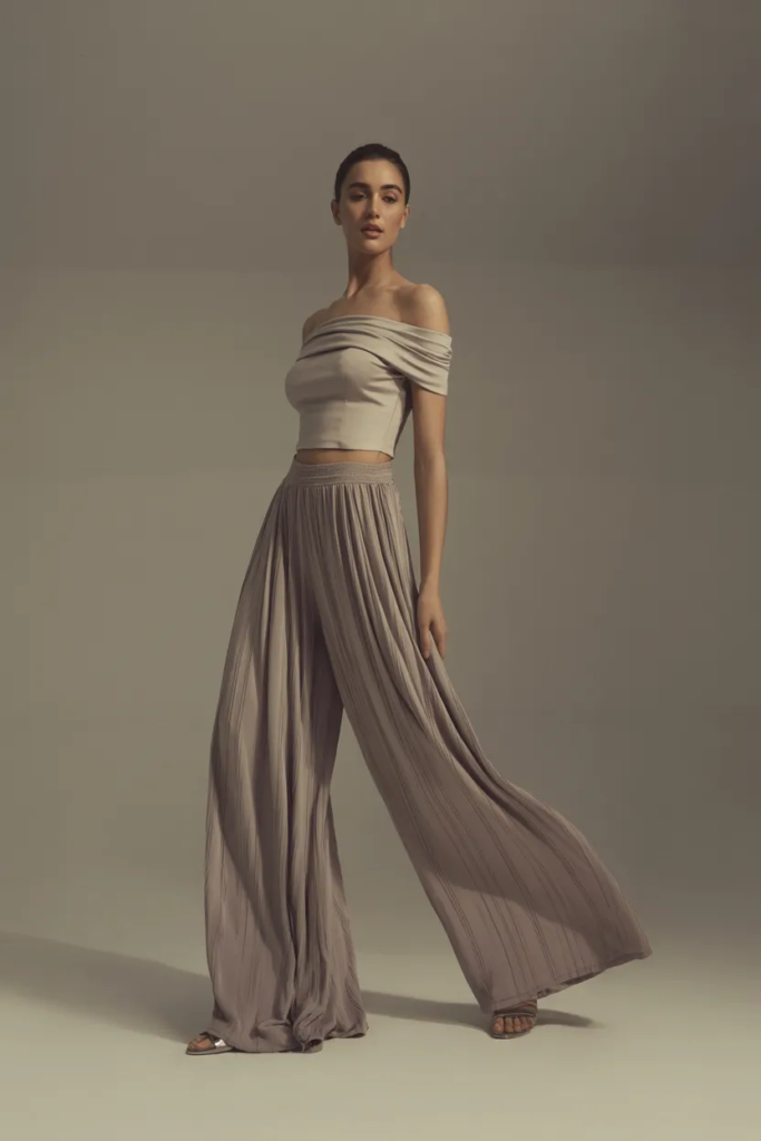 Off-Shoulder Top and Palazzo Pants