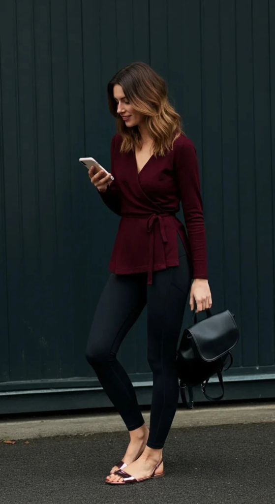 Wrap Top and Compression Leggings