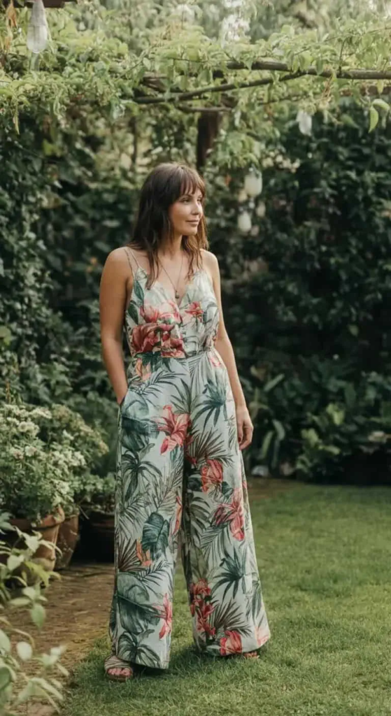 Tropical Print Jumpsuit