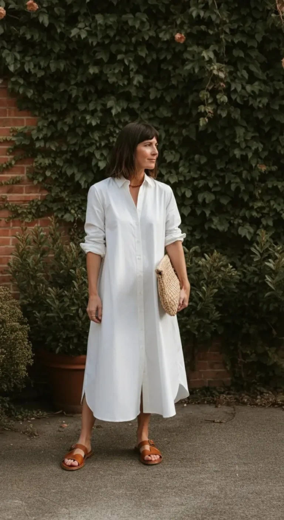Cotton Poplin Shirt Dress