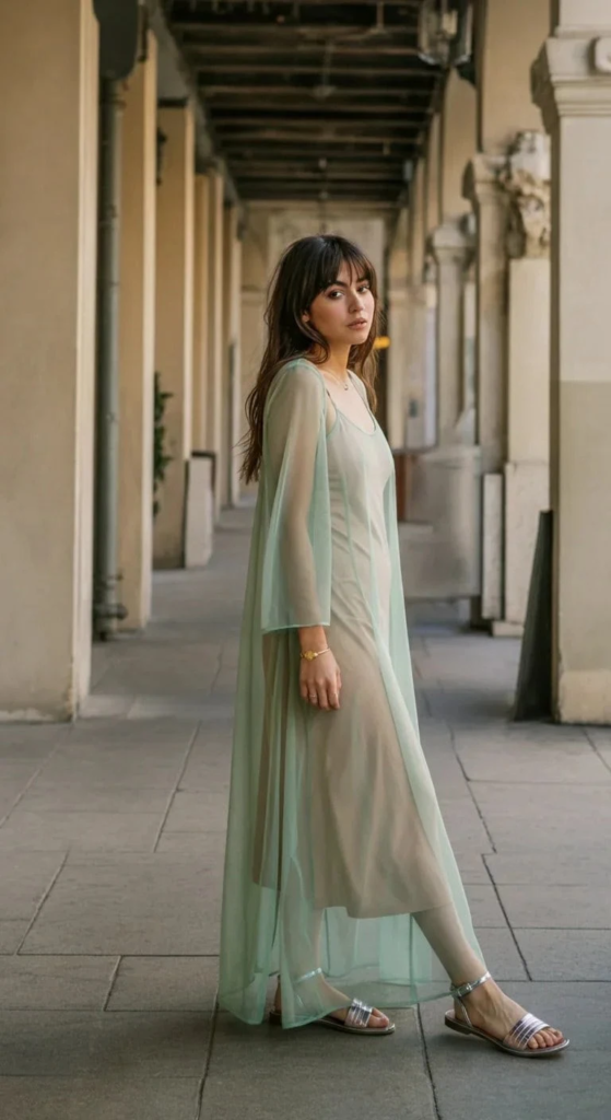 Mesh Overlay Dress with Slip