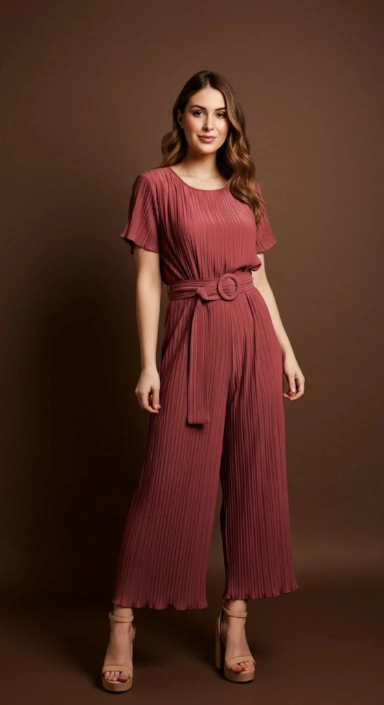 Pleated Culotte Romper