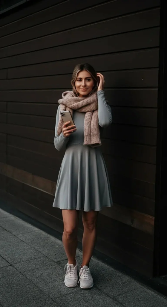 Skater Dress with Sneakers