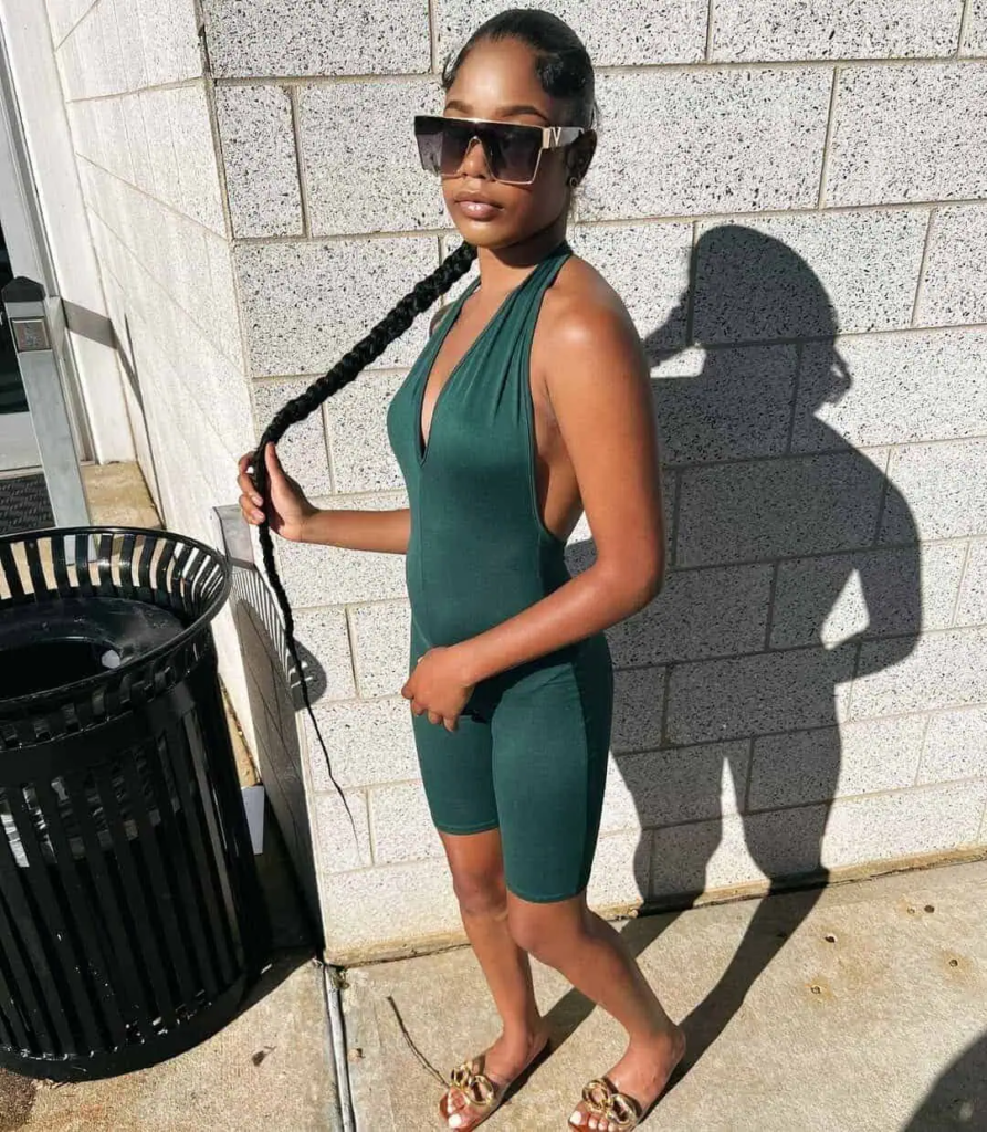 Sleek Green Romper with Attitude
