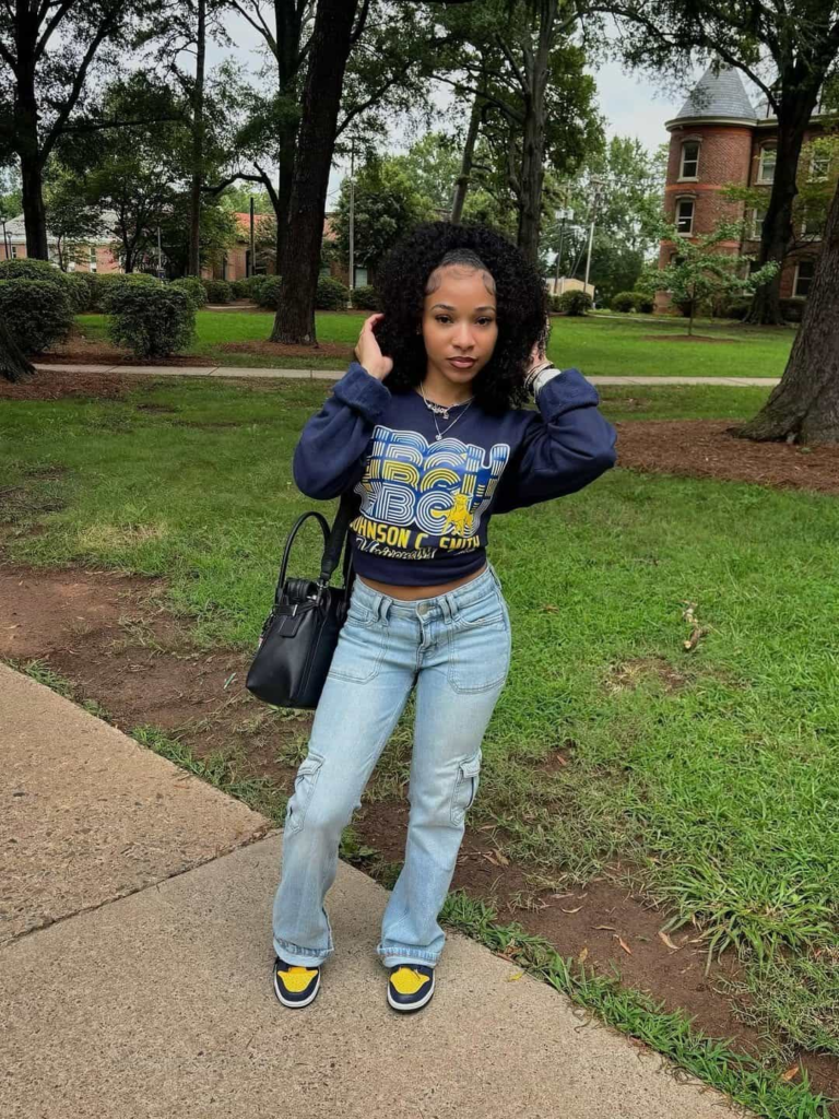 College Pride Crop Top and Jeans