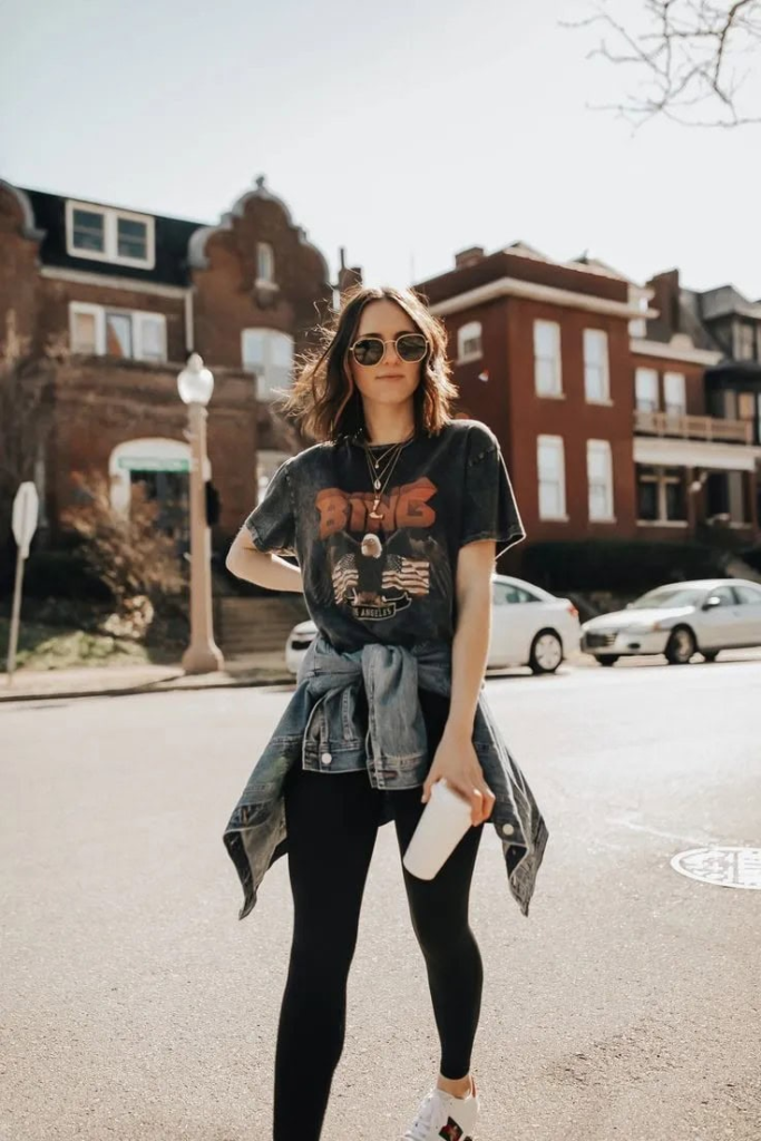 Edgy Grunge with Vintage Tee