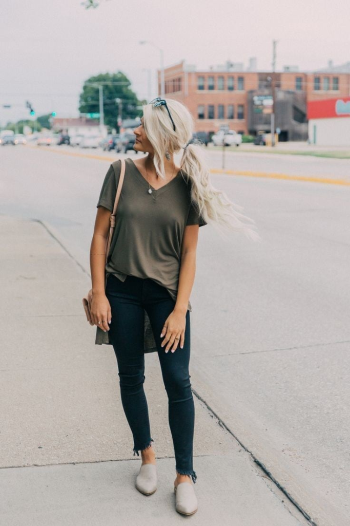 Effortless Chic with V-Neck Tee