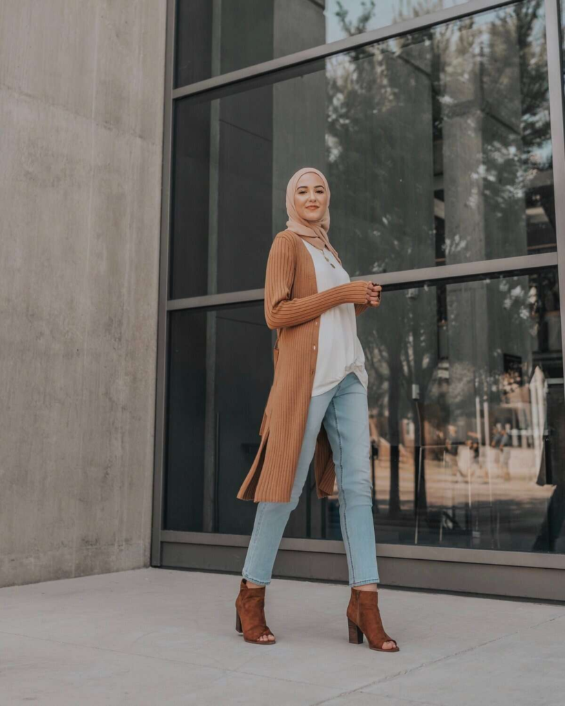 Modest Chic with Layered Neutrals