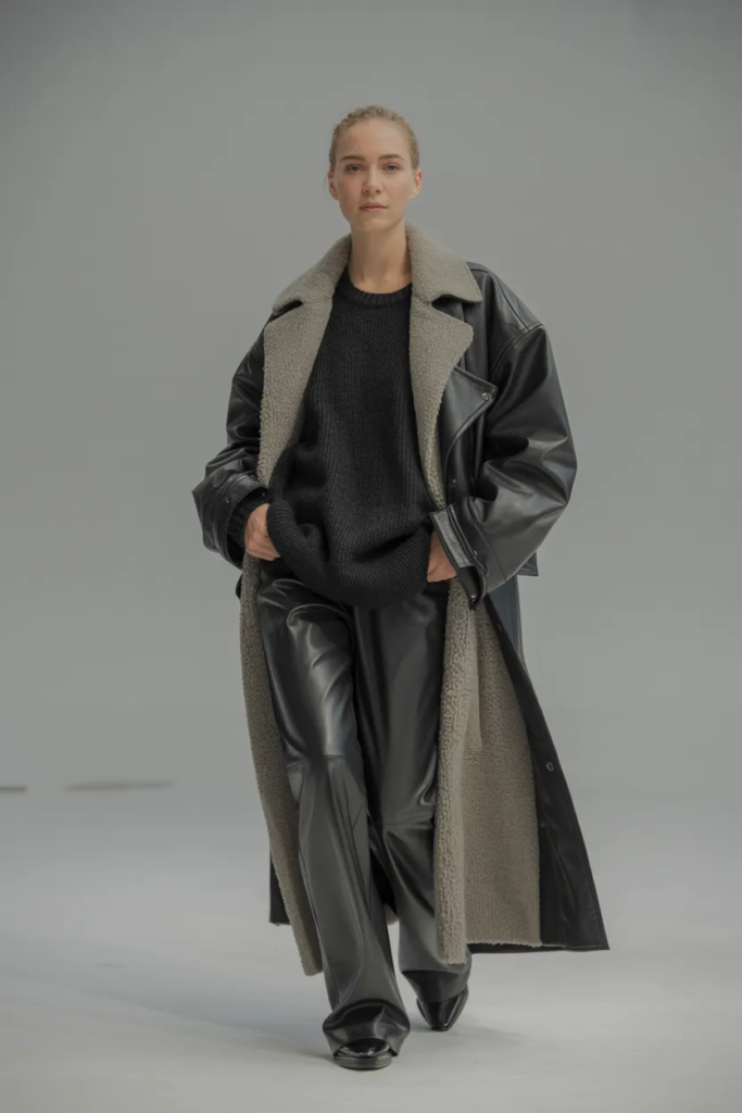 Edgy Leather and Cozy Knit Combo