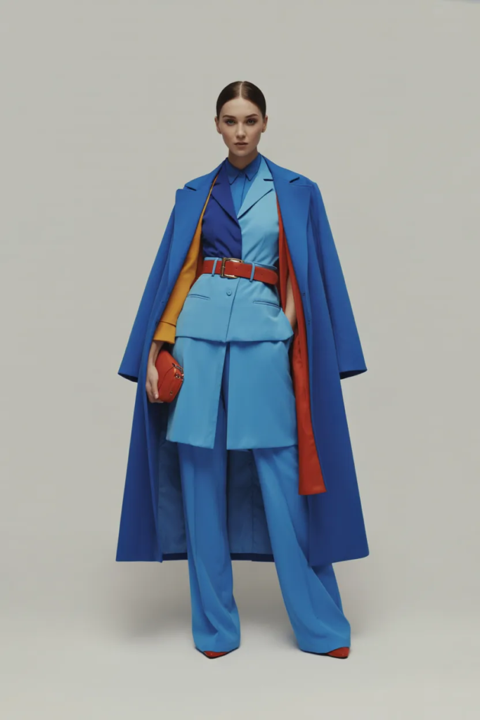 Chic Blue Layers with Bold Accents