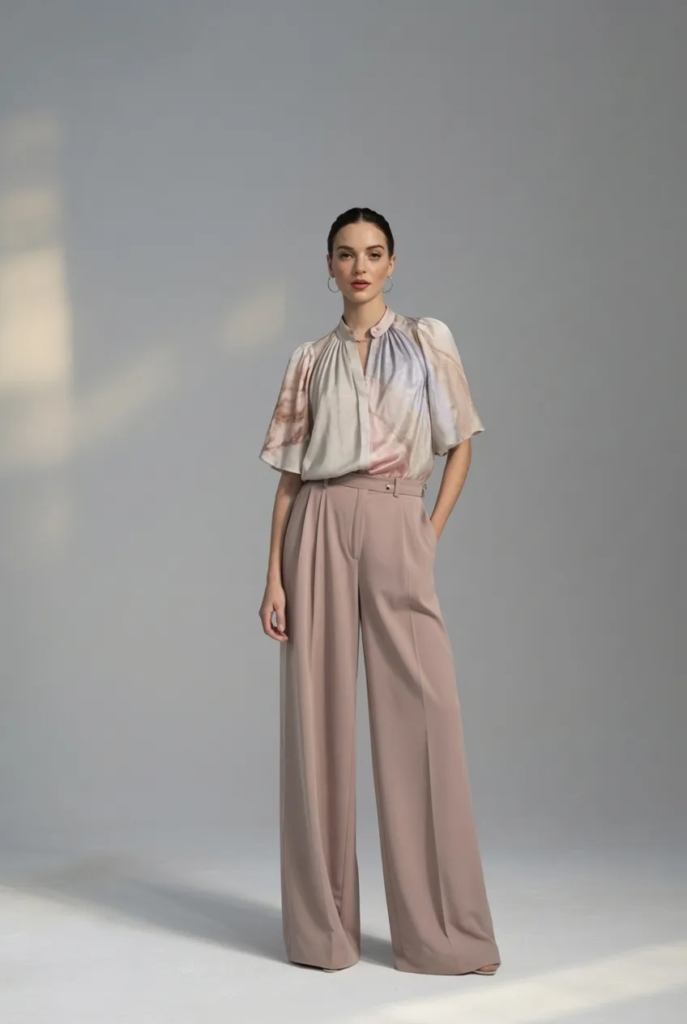 Romantic Blouse and Wide-Leg Trousers