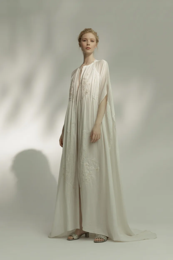 Ethereal Embroidered White Maxi Dress