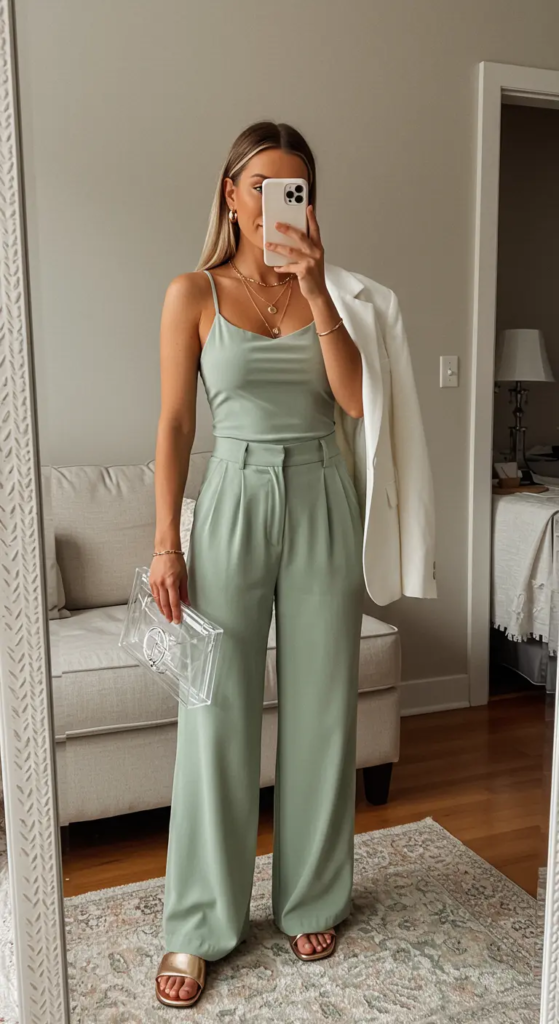 Monochrome Set: Tank Top and Wide-Leg Pants