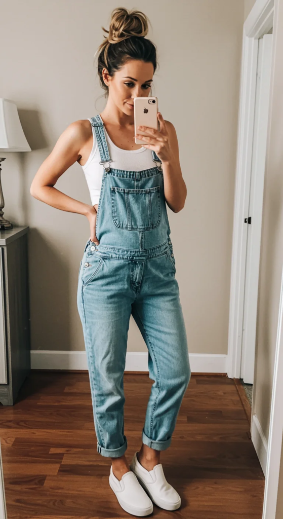 Maternity Overalls and Crop Top