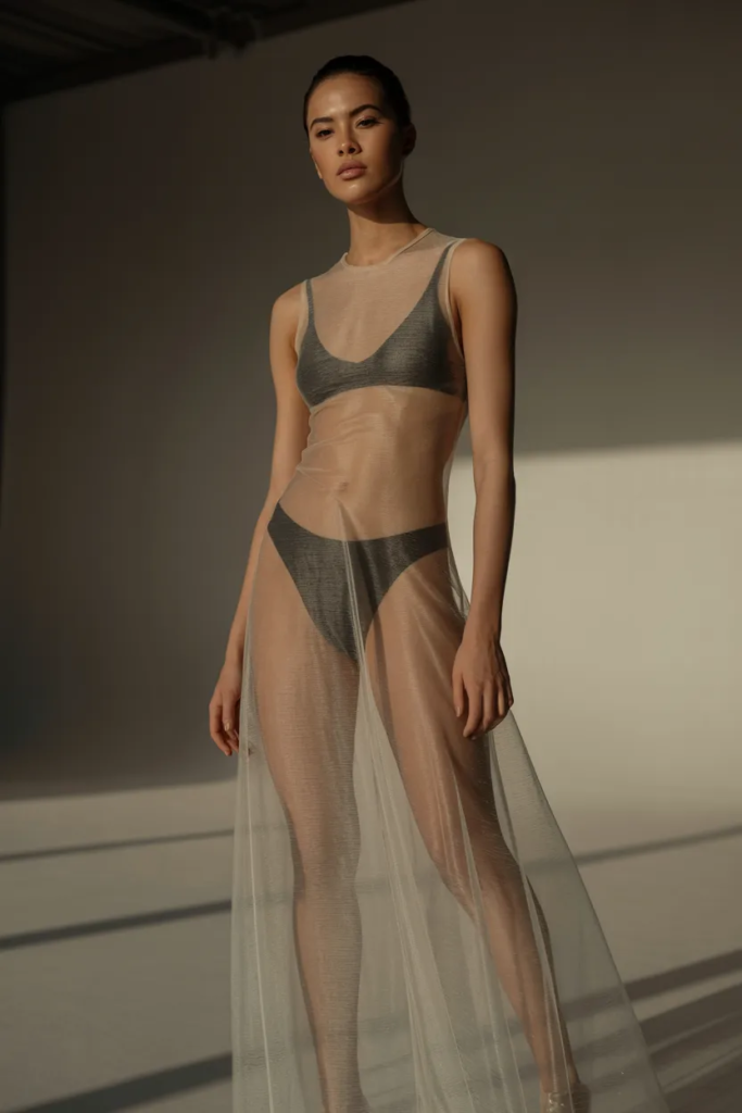 Sheer Maxi Dress and Bodysuit