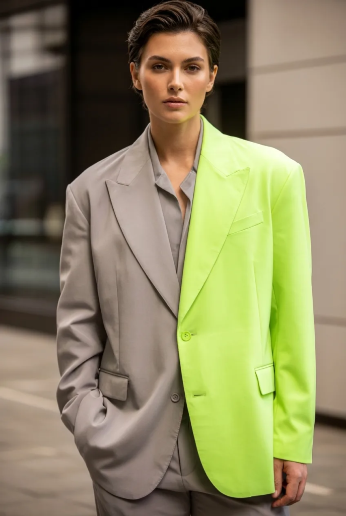Neon Blazer over Monochrome Base