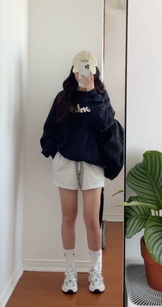 Black Hoodie with White Shorts Combo