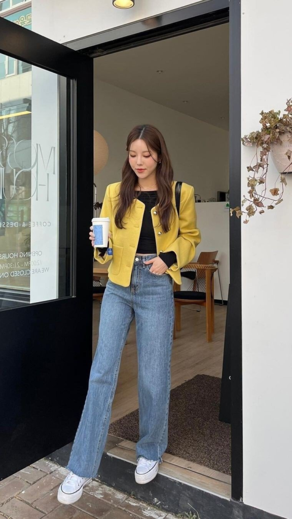 Bold Blazer with Classic Denim Combo