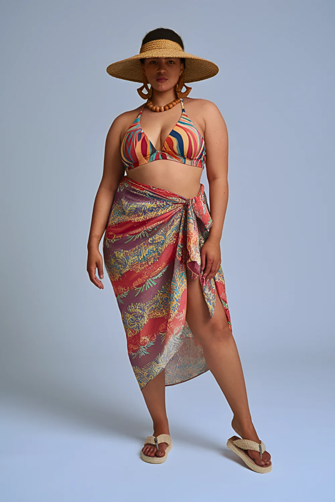 Plus Size Convertible Sarong Summer Beach Outfit
