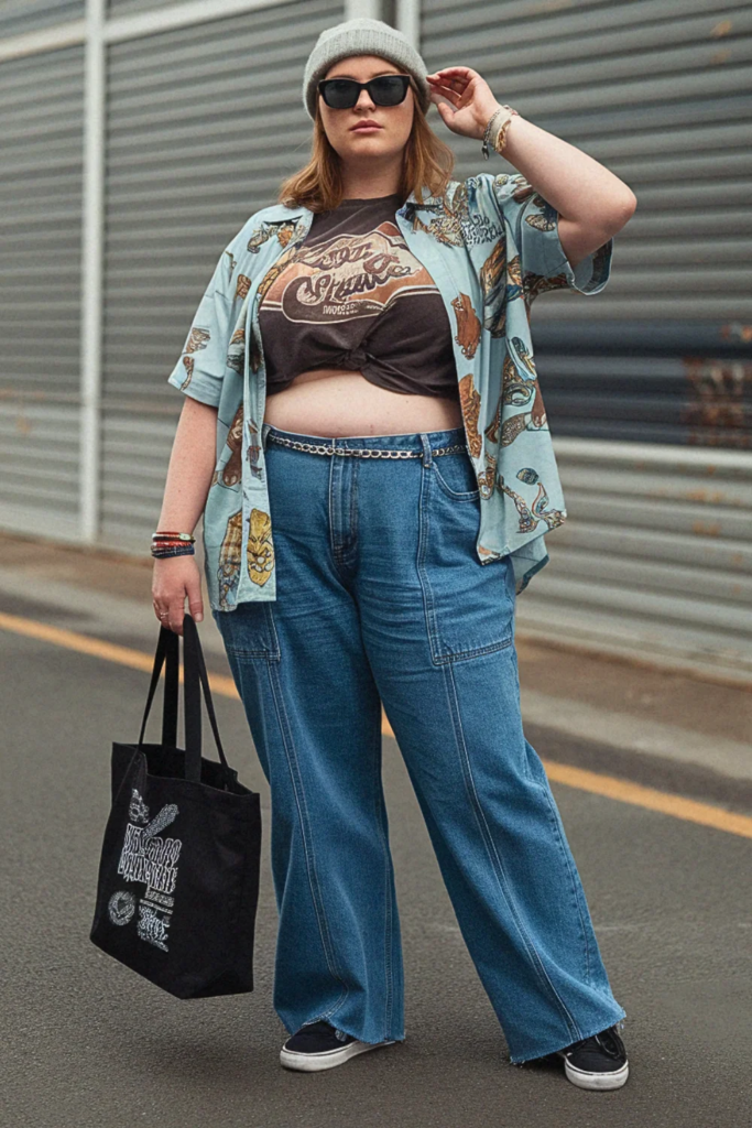 Plus Size Skater Inspired Streetwear Outfit