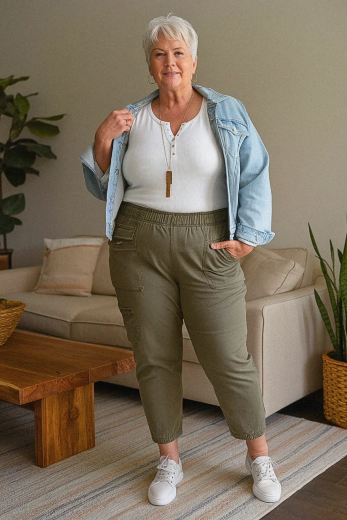 Plus Size Casual Utility Summer Outfit
