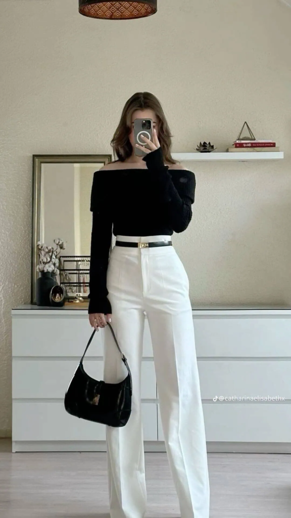 Classic Monochrome with Statement Belt