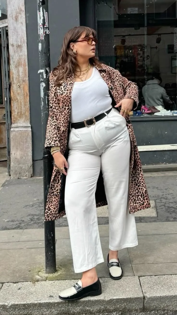 Leopard Coat Over Neutral Basics