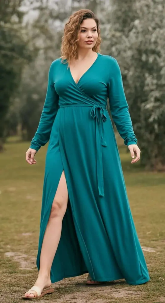 Wrap Maxi Dress with Side Slit