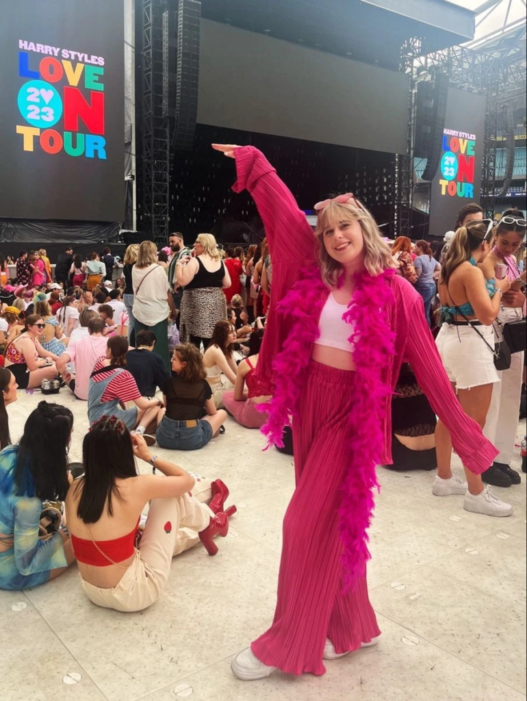 Hot Pink Pleated Coord with Ruffles