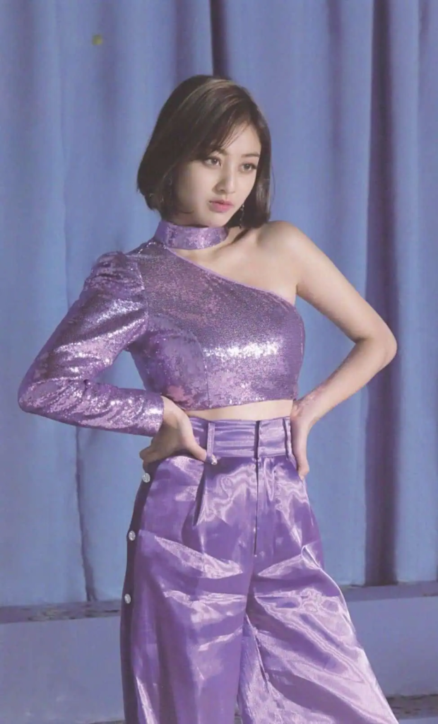 Purple Sequin Crop Top and Satin Pants