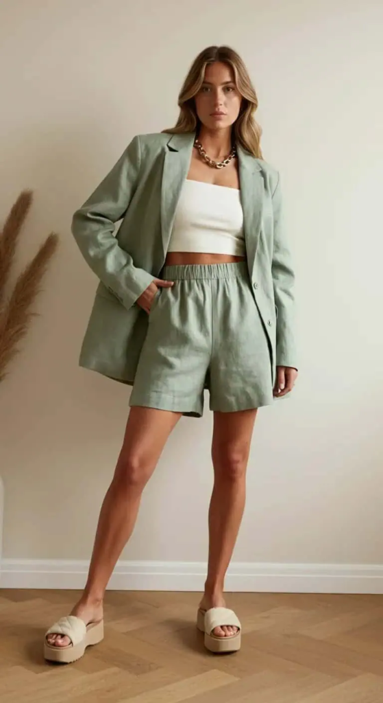 Linen Set with Statement Accessories
