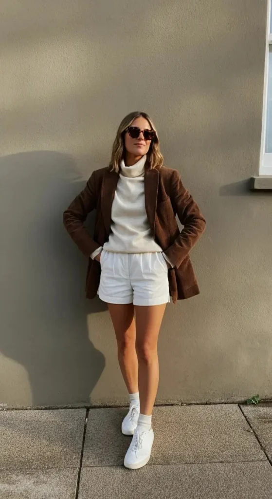 Corduroy Blazer with Tennis Shorts