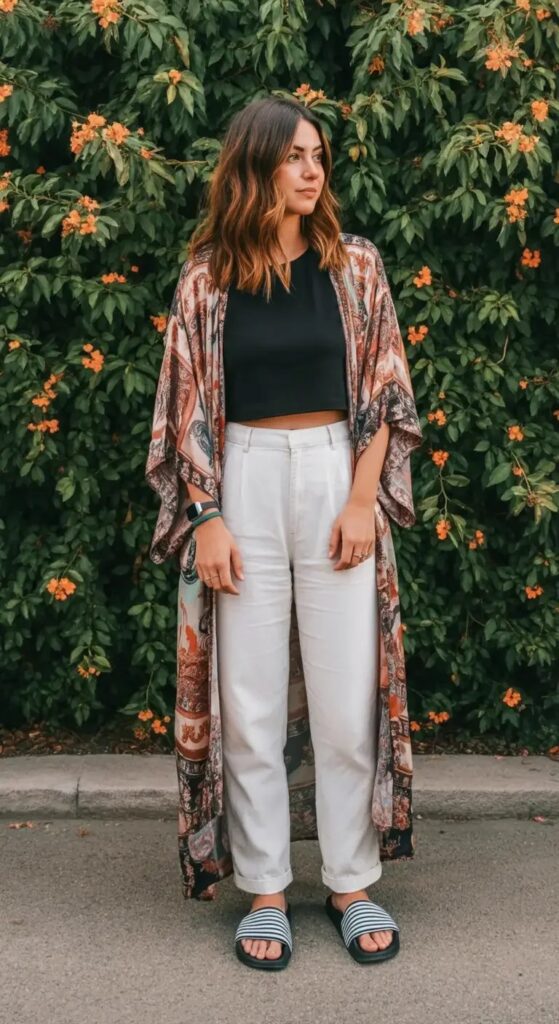 Printed Kimono and Solid Separates