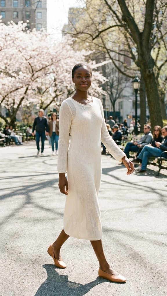Lightweight Knit Dress + Flats