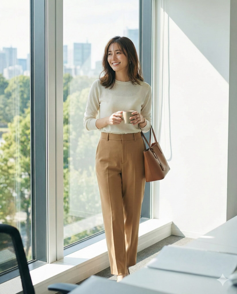 6. Lightweight Sweater + Tailored Pants