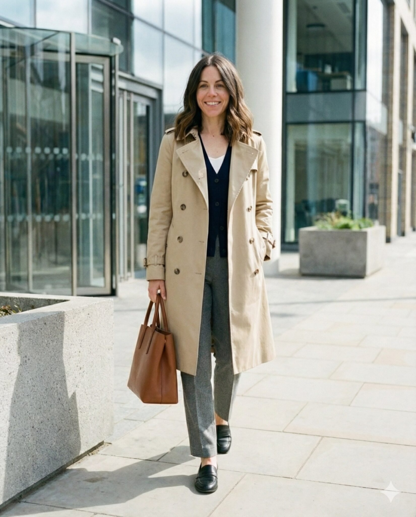 14. Lightweight Trench Coat + Office Basics