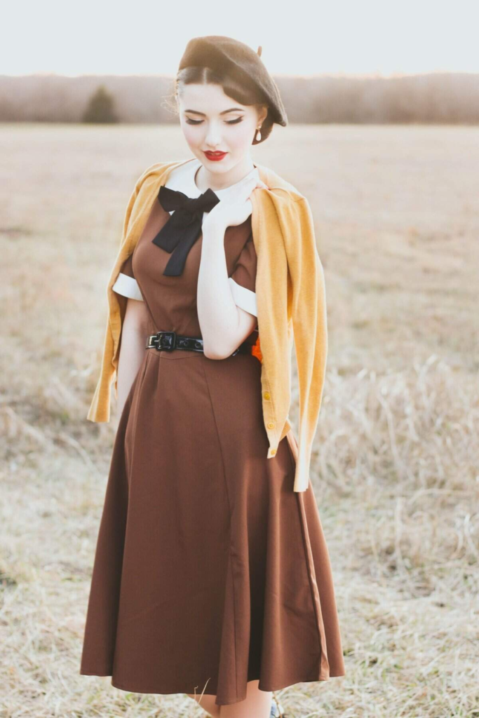 Parisian Chic: Beret and Bow Ensemble